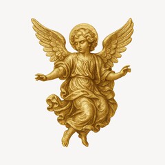 Obraz premium Golden angelic figure illustration.
