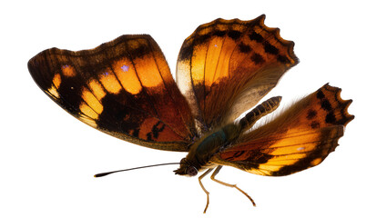 Orange and brown butterfly with black markings and purple spots © Jonas