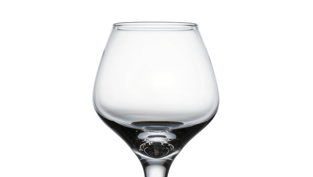 Clear glass brandy snifter with thick stem