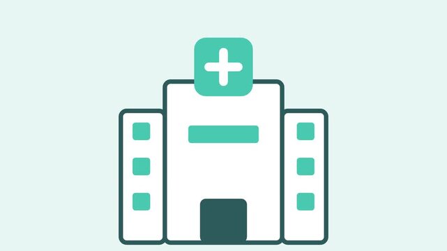 Modern healthcare building with a prominent cross symbol, representing hospitals and medical facilities for patient care and treatment, symbolizing health and wellness