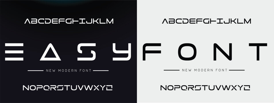 Sport techno modern minimal logo alphabet bold font. Abstract technology scifi game science futuristic typography sport, fashion, brand, creative logos fonts. vector illustration