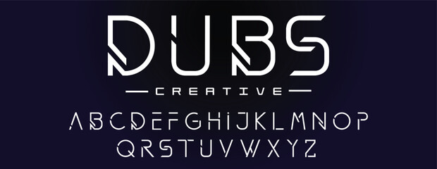 Technology modern minimal logo alphabet bold font. Abstract technology scifi game futuristic typography sport, fashion, brand, creative logos fonts. vector illustration © Yousaf Ahamad