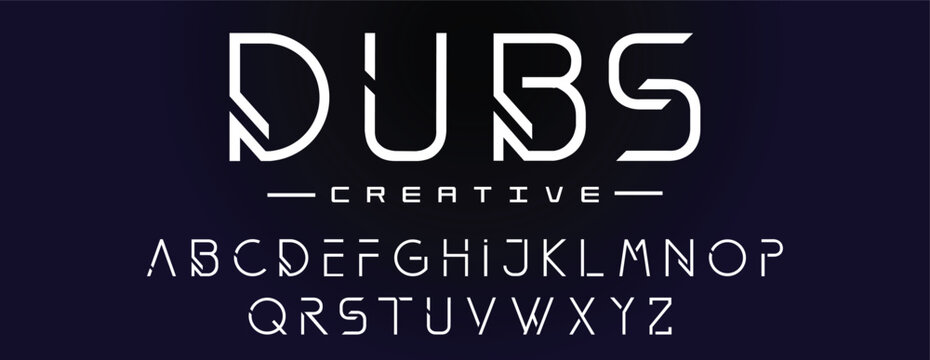 Technology modern minimal logo alphabet bold font. Abstract technology scifi game futuristic typography sport, fashion, brand, creative logos fonts. vector illustration