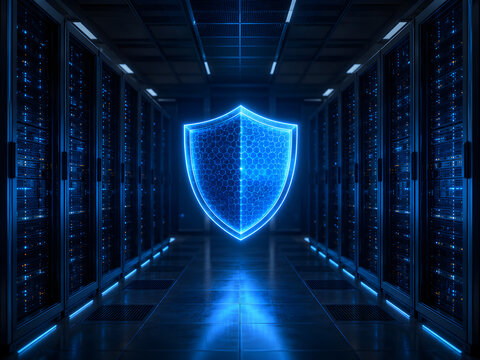 Holographic Shield in Data Center
Advanced Holographic Shield in Data Center
Futuristic Holographic Shield in Data Center