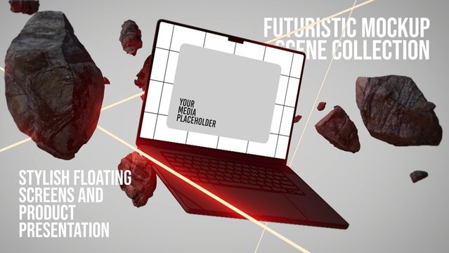 Futuristic Device Mockup Intro - Laptop