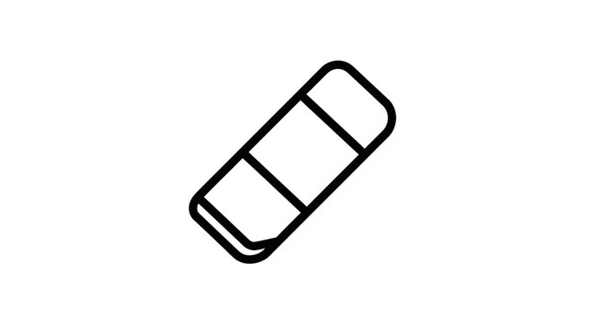 Simple Eraser Icon, Rubber, Stationery, Isolated, White Background