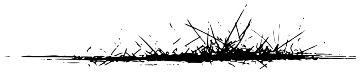 Abstract grass ground texture silhouette vector, grunge brush strokes for nature landscape and garden design © Luka