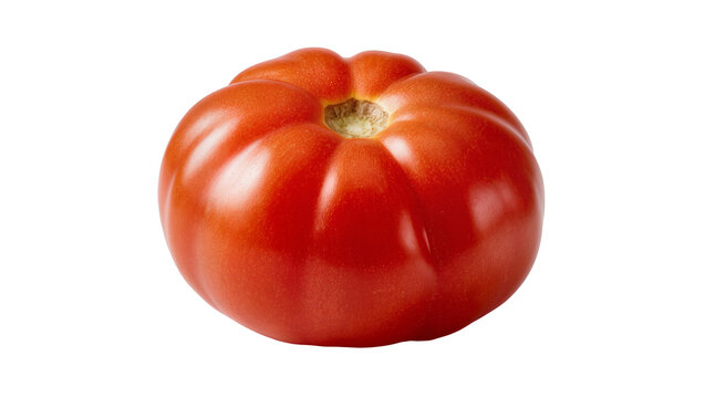 Ripe red tomato with stem indent