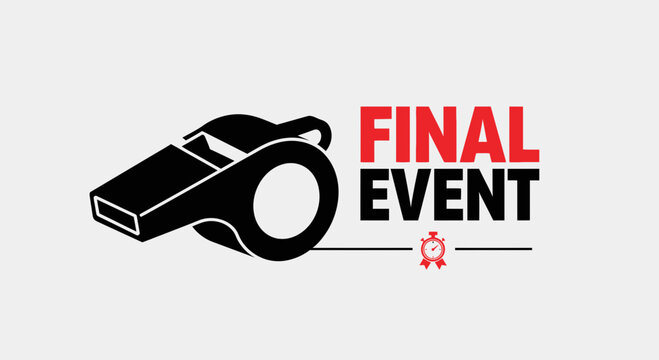 Final Event Announcement With Whistle Signifying Upcoming Sporting Competition Decision