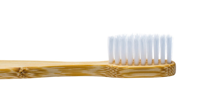 Bamboo toothbrush with white bristles