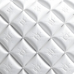Naklejka premium Textured white surface with a repeating diamond pattern, puffy and textured with button details