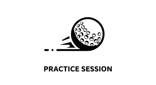 Golf Ball in Motion Logo for Practice Session, Simple and Clean Isolated Icon