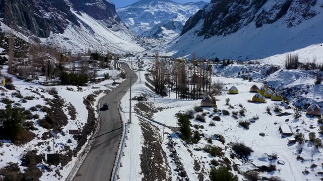 chile off road suv driving cajon del maipo mountain highway