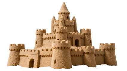 Intricate sandcastle with multiple towers and crenellations © Lena