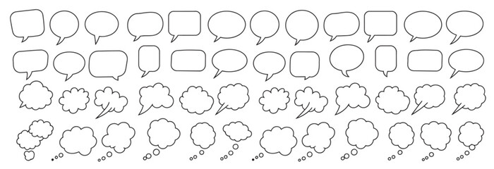 Comprehensive collection of speech bubbles and thought balloons for graphic messaging © abdur