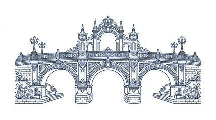 Intricate Ornate Archway Structure with Decorative Elements. © Alisya