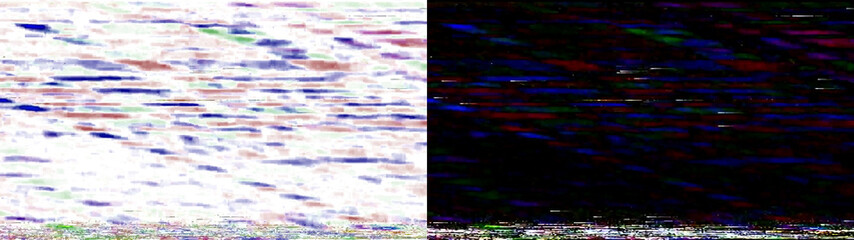 Obraz premium Abstract horizontal chromatic aberration lines isolated on transparent background