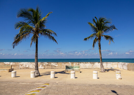 Bench along the beach, Nampula Province, Island of Mozambique, Mozambique