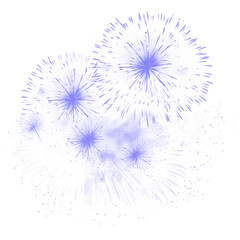 Obraz premium Purple Fireworks Exploding in a Cluster Against a White Background