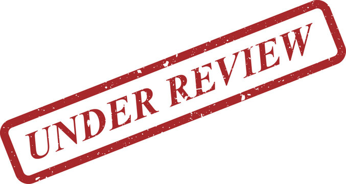 Red grunge stamp indicating a document or application is currently under review for official processing