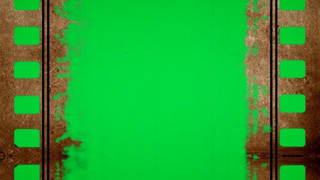 Heavy rust brown dirt edges grunge fx moving motion on green screen chroma key background film overlay modern cinematic vintage high classic projects editing retro raw perfect design assets dynamic