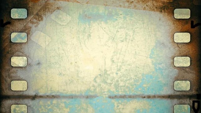 Aged parchment grunge texture framed by vintage film cell borders without green screen for textures abstract cinematic background video editing motion graphics footages clip assets footage.