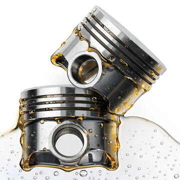 engine pistons in mineral oil gasoline realistic