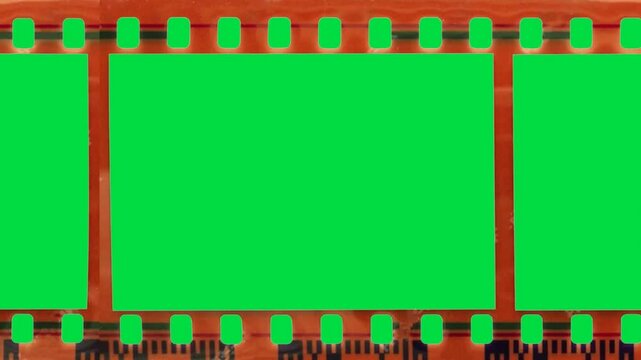 Vivid red frame margin borders holding a split layout green screen template for media projects abstract cinematic background video editing motion graphics footages clip assets footage.