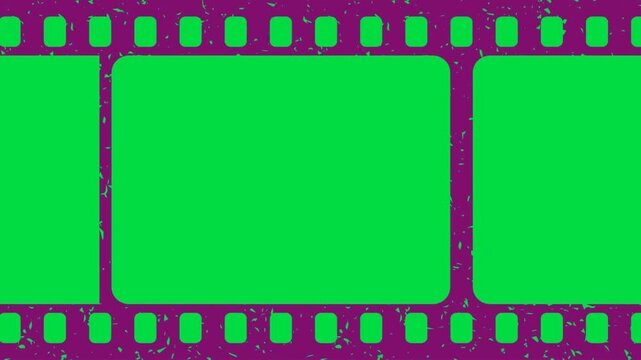 Deep purple margin outline frame holding a vivid green chroma key screen layer for video clips abstract cinematic background video editing motion graphics footages clip assets footage.