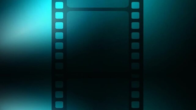 Deep blue neon light reflection overlay casting soft flares across a dark movie timeline path video editing motion graphics footages clip assets footage digital retro classic design layout.