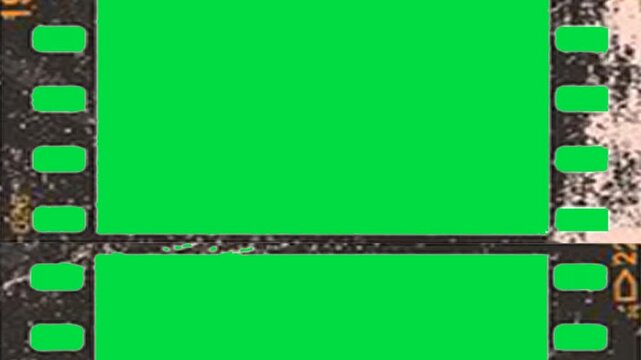 Organic decay grunge edges framing a side by side double green screen media production template abstract cinematic background video editing motion graphics footages clip assets footage.