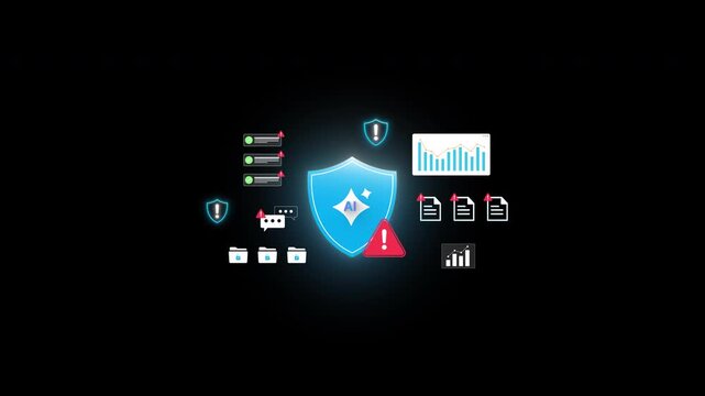 AI compliance and risk management interface with enterprise professional monitoring artificial intelligence security governance analytics and cybersecurity protection systems&nbsp;