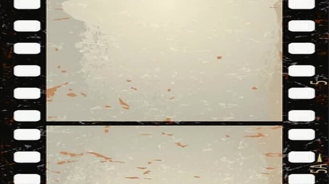 Vintage textured paper slide layout enclosed in an old black film frame path with analog scratches abstract cinematic background video editing motion graphics footages clip assets footage.