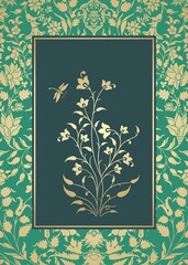wedding card design, paisley floral pattern , India  © SIRIUS*