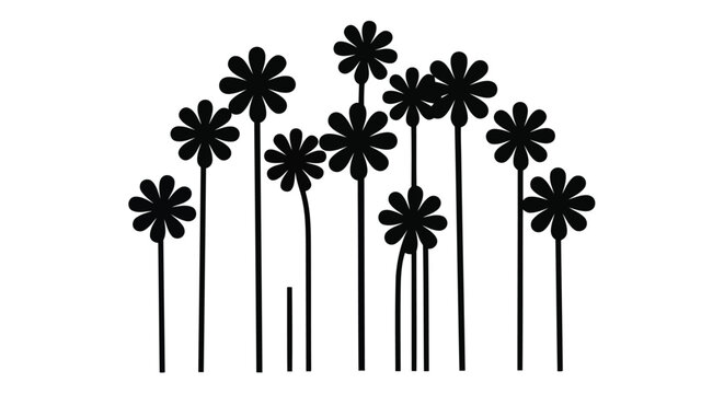 Black flowers on long stems