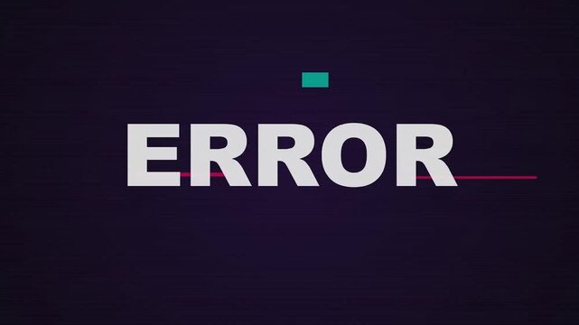 Digital Error Message Animation with Chromatic Glitch and Signal Distortion Effects