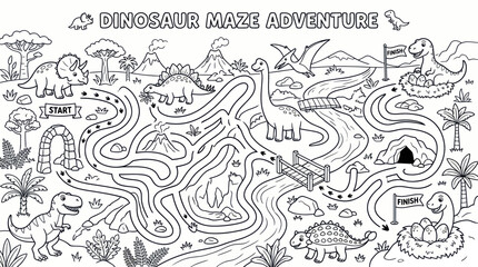 Dinosaur Maze Adventure Game for Kids - Find the Path Through Prehistoric World © harjo