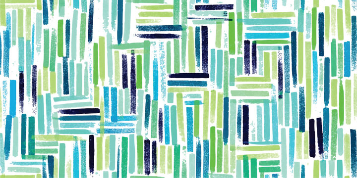 Abstract background with green and blue paint brush strokes in a modern geometric pattern