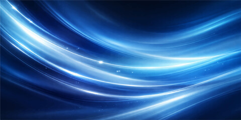 Fototapeta premium Blue Abstract Starry Wave Background with Flowing Light and Glowing Fractal Motion Design