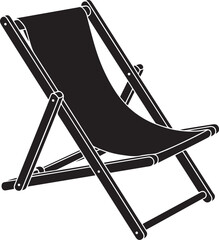 Black folding deck chair standing upright © Ranaart