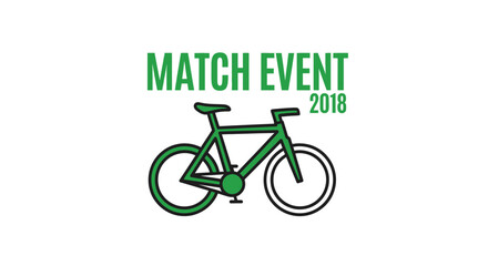 Fototapeta premium Green Bicycle Event Emblem for 2018 is a Perfect Design Suitable for Sport Activities