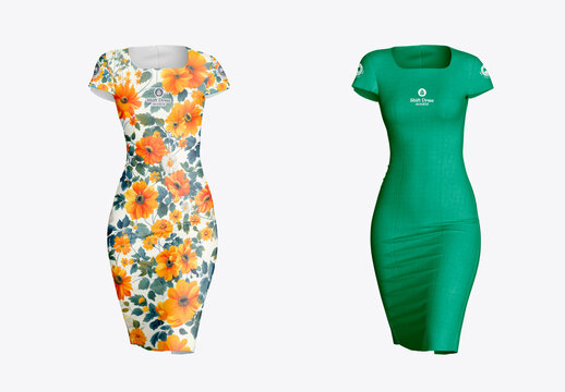 Fitted Dress Apparel Mockup