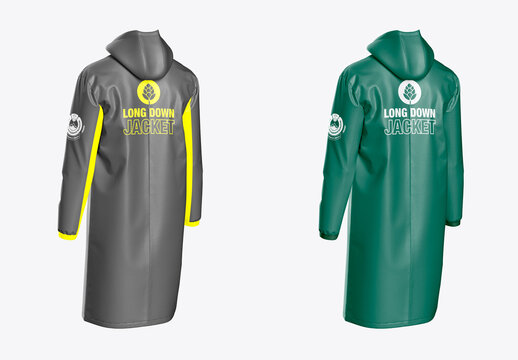 Long Down Jacket Mockup