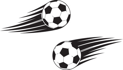 Fast moving soccer balls with speed lines © Soriyea