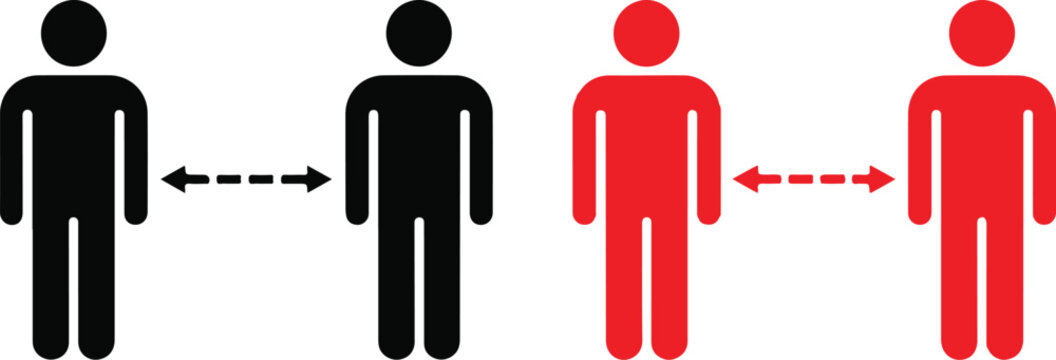Two people switching color with arrows