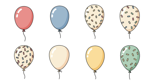 Colorful Birthday Balloons with Confetti for CelebrationFestive DecorBaby Shower PartyDecorationHappyEvent