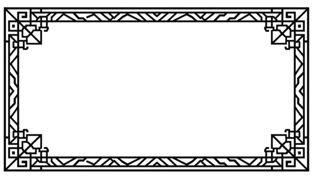 Border decorative frame features a repeating geometric pattern for elegant document page presentation.