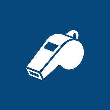 Minimalist Whistle Illustration Against a Deep Blue Backdrop: Clear and Concise Design Concept