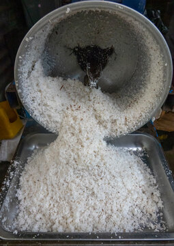 Grated coconut for sale in the market, Inhambane Province, Vilankulo, Mozambique