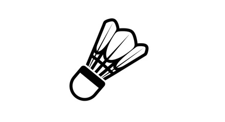 Fototapeta premium Minimalistic Shuttlecock Icon On White Background, Badminton Sport Emblem Design